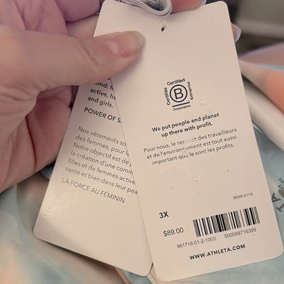 NWT Athleta Elation printed 7/8 tights leggings in Marine Minimalistic Grey - Picture 13 of 13